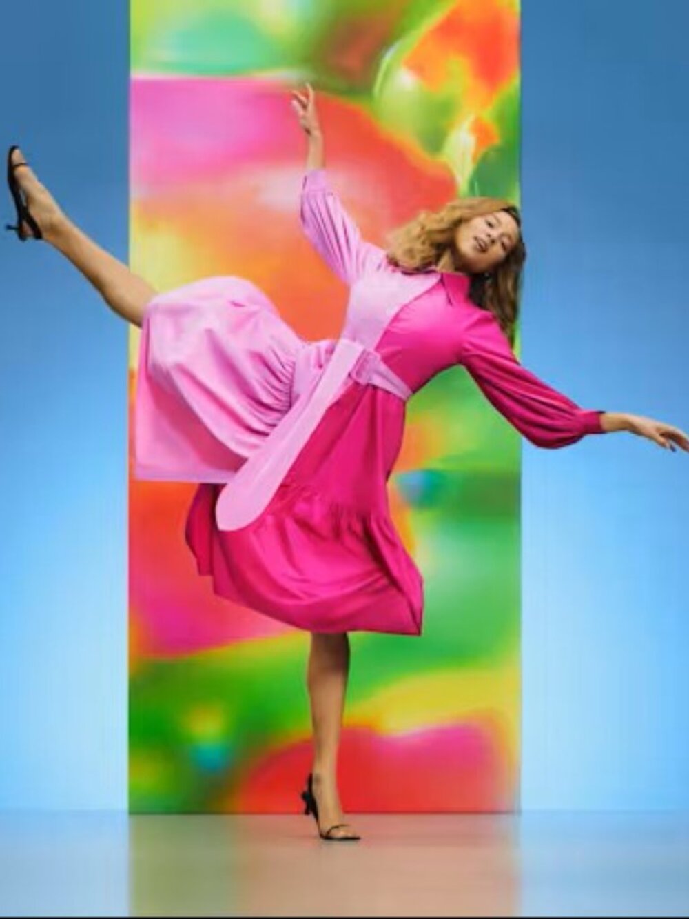 Christopher John Rogers x Target Two-Tone Pink Maxi Shirt Dress
